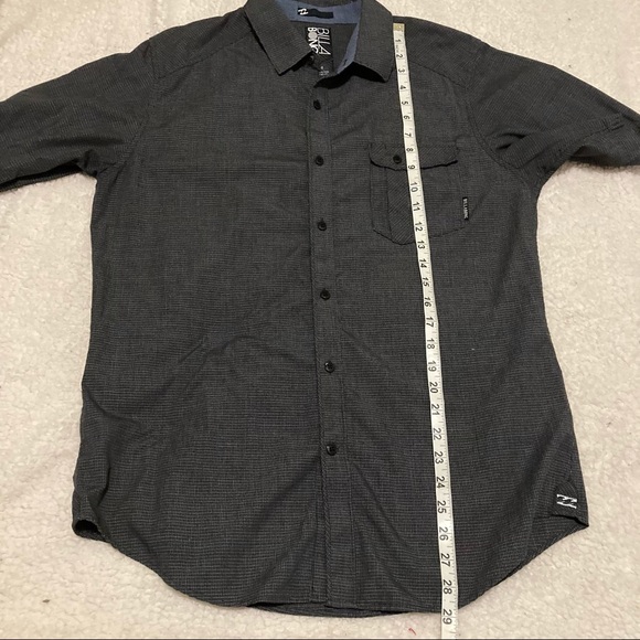BILLABONG Black and white plaid button up short sleeve shirt - Picture 6 of 7